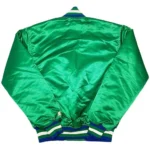 NBA Dallas Mavericks Green Full-Snap Satin Varsity Jacket