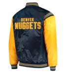 NBA Denver Nuggets Blue and Yellow Starter Satin Varsity Jackets