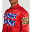 NBA Detroit Pistons Big Logo Full-Snap Black Satin Jackets