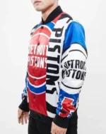 NBA Detroit Pistons Mashup Printed Satin Varsity Jackets