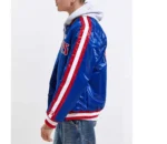 NBA Detroit Pistons Striped Varsity Full-Snap Starter Blue Jacket