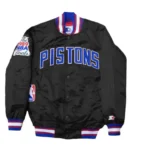 NBA Detroit Pistons Varsity Bomber Starter Satin Jacket