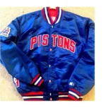 NBA Detroit Pistons Varsity Bomber Starter Satin Jackets