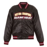 NBA Finals Champions Miami Heat Black Full-snap Jackets