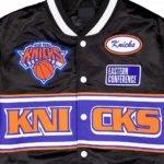 NBA New York Knicks 2024 Rally Drive Black Satin Jacket