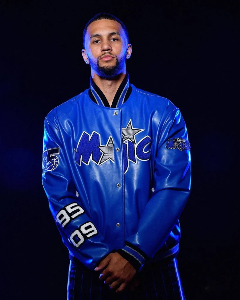 NBA Orlando Magic Jeff Hamilton Blue Leather Jackets