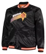 NBA Throwback Phoenix Suns White Full-Snap Satin Jacket