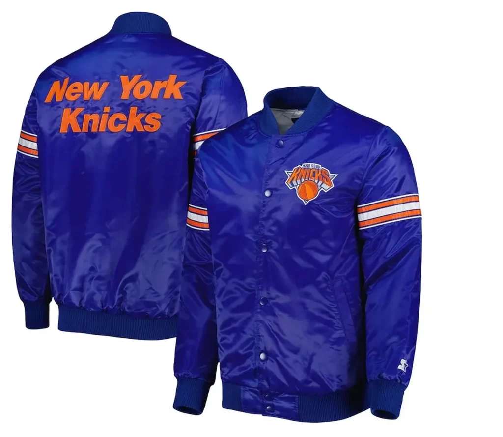 NY Knicks Pick & Roll Satin Blue Jacket