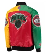 NY Knicks Ty Mopkins Satin Full-Snap Black and Red Jackets