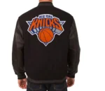 NY Knicks Varsity Black Wool leather Jackets