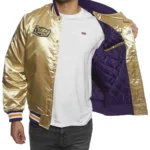 Nba Championship Los Angeles Lakers Satin Gold Varsity Jacket