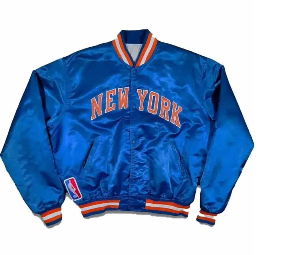 New York Knicks 90’s Bomber Satin Blue Jacket