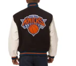 New York Knicks Black and White Varsity Jackets