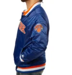 New York Knicks Bomber Blue Satin Starter Jackets