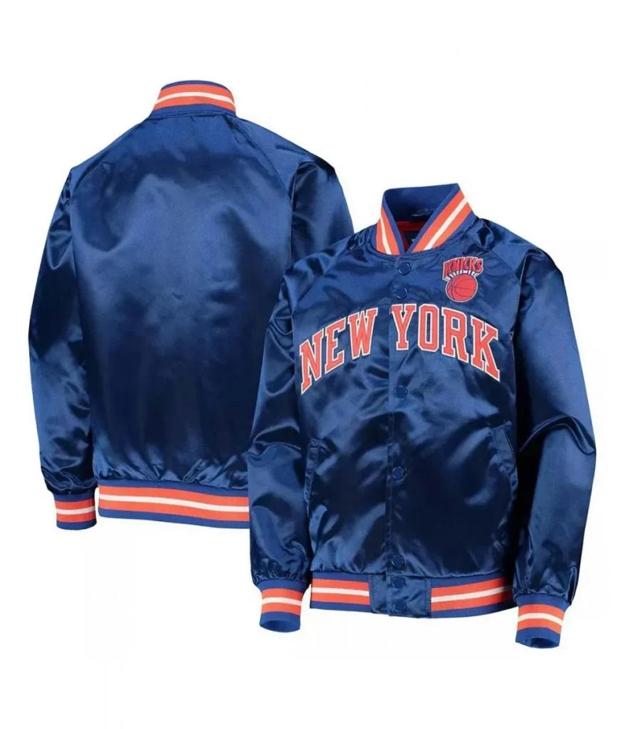 New York Knicks Hardwood Classics Satin Raglan Full-Snap Jacket