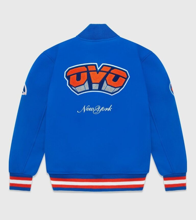 New York Knicks OVO x NBA Blue Varsity Jackets