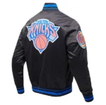 New York Knicks Script Tail Satin Varsity Jackets