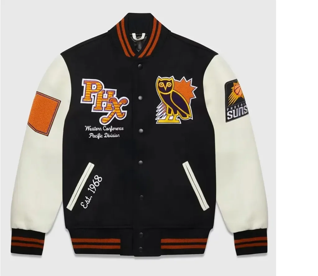 OVO Phoenix Suns Wool Leather Black Varsity Jacket