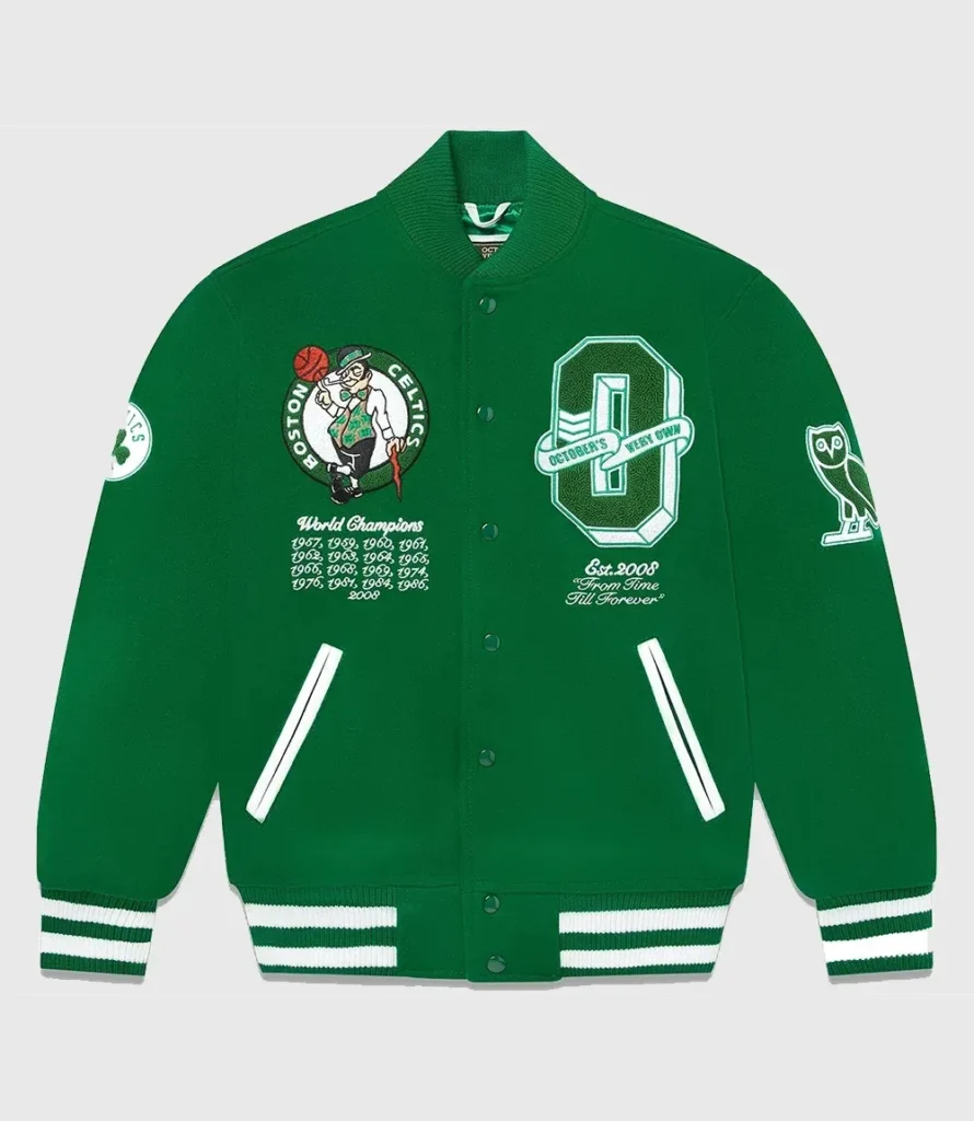 OVO x NBA Boston Celtics Green Varsity Jacket