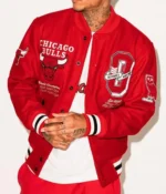 Ovo X Nba Bulls Varsity Red Jackets