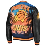 Phoenix Suns Full Zipper Black Bomber Jacket