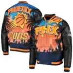 Phoenix Suns Full Zipper Black Bomber Varsity Jacket