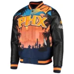 Phoenix Suns Full Zipper Black Bomber Varsity Jackets