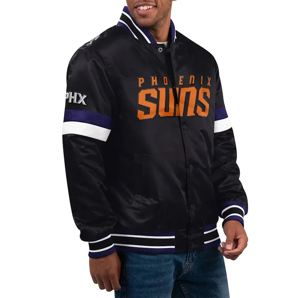 Phoenix Suns Home Game Black Satin Starter Jacket