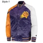 Phoenix Suns Reliever Purple and Orange Satin Starter Jacket