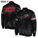 Pick & Roll Miami Heat Full-Snap Satin Black Jackets