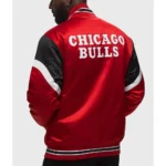 Red Chicago Bulls Heavyweight Full-Snap Varsity Satin Jacket