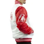 Starter Los Angeles Lakers White And Red Satin Varsity Jacket