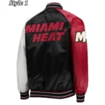 Starter Miami Heat Reliever Full-Snap Black and Red Jacket