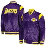 Starter Purple Force Play Los Angeles Lakers Satin Varsity Jacket