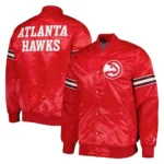 tlanta Hawks Pick and Roll Red Satin Jacket