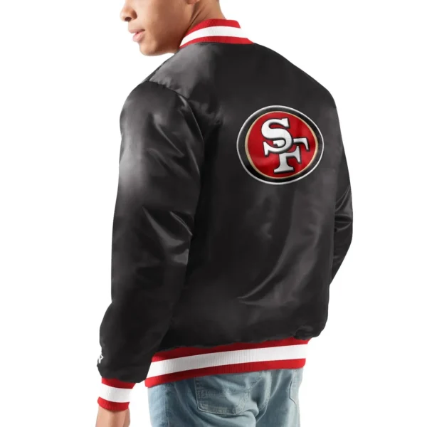 49ers Ace Starter Black Satin Starter Jacket