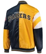 75th Anniversary Indiana Pacers Leader Full-Snap Yellow and Blue Varsity Satin Jacket