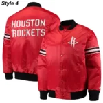 75th Anniversary Leader Houston Rockets Black and Red Jackets