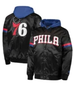 76ers Philadelphia Full-Snap Varsity Hoodie Jacket