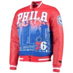 76ers Philadelphia Red Finals Champions Varsity Full-zip Jackets