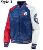 76ers Philadelphia Red and Royal Varsity Jacket