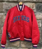 76ers Philadelphia Sixers Vintage Red Jacket