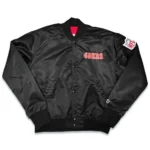 90s San Francisco 49ers Satin Varsity Black Jacket