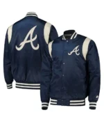 Atlanta Braves Navy and White Full-Snap Jacket