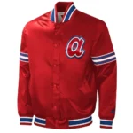 Atlanta Braves Slider Red Varsity Satin Jackets