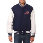 Atlanta Braves Varsity Navy White Jacket