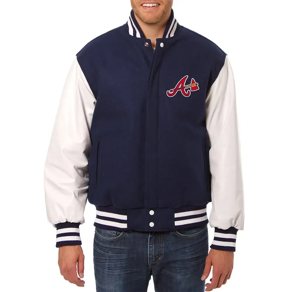 Atlanta Braves Varsity Navy White Jacket