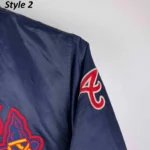 Atlanta Braves Wordmark Full-Snap Satin Navy Jackets