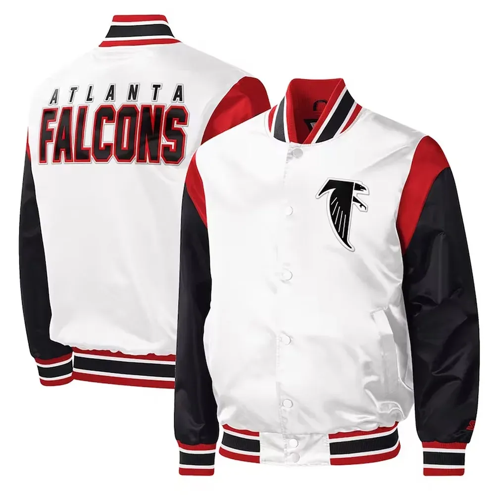 Atlanta Falcons Throwback Warm Up Pitch Satin Jacket