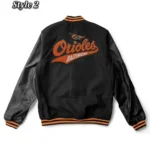 Baltimore Orioles Black Wool Leather Jacket3